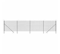 QJBSAVVA Clôture en Treillis Métallique Anthracite 1,4x10 m, Rouleau de Grillage de Jardin en Acier Galvanisé et Revêtement PVC, Kit Complet avec Poteaux et Accessoires