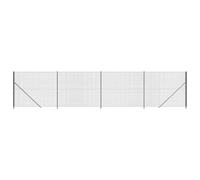 QJBSAVVA Clôture en Treillis Métallique avec Bride Anthracite 1,4x10 m, Grillage de Jardin en Acier Galvanisé Revêtu de PVC, Kit Complet avec Poteaux et Accessoires pour Enclos