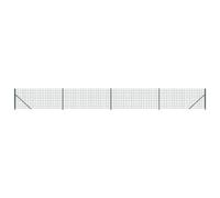 QJBSAVVA Clôture en Treillis Métallique Vert 0,8 x 10 m, Grillage de Jardin en Acier Galvanisé avec Revêtement PVC, 5 Poteaux Droits, 2 Jambes de Force et Brides de Sol pour Enclos