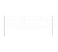 QJBSAVVA Clôture Euro avec Poteaux en Acier Revêtu, Kit de Grillage Argenté pour Jardin, Terrasse et Cour, Délimitation Extérieure Robuste, Dimensions 2500 x 2,7 x 80 cm