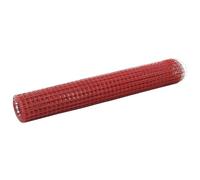 QJBSAVVA Clôture métallique rouge - 25 x 1 m - Grillage en acier avec revêtement en PVC - Maille : 12 x 12 mm - Treillis métallique pour volières, clapiers à lapins, enclos et protection du jardin