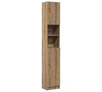 QJBSAVVA Colonne de Salle de Bain Chêne Artisanal, Meuble de Rangement Vertical en Bois d'Ingénierie, Armoire de Toilette Haute avec Poignées, 32 x 25,5 x 190 cm