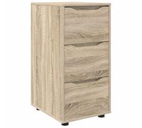 QJBSAVVA Commode de Rangement Chêne Sonoma, Meuble Bas avec 3 Tiroirs en Bois d'Ingénierie pour Salon, Chambre et Bureau, Cabinet Rectangulaire Solide et Stable, 40 x 48 x 81 cm