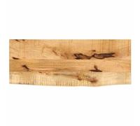 QJBSAVVA Dessus de Table en Bois de Manguier Brut Massif 70x40x2,5 cm, Plateau de Table Rectangulaire avec Bord Vif Rustique, Planche de Bois pour DIY Table Basse, Bureau et Console