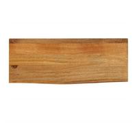 QJBSAVVA Dessus de Table en Bois de Manguier Massif 90x30x3,8 cm, Plateau de Table Rectangulaire à Bord Vivant Finition Chêne pour Table à Manger, Bureau et Console Rustique