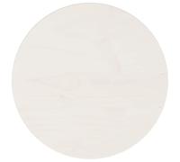 QJBSAVVA Dessus de Table Rond Blanc Ø30x3 cm, Plateau de Table en Bois de Pin Massif Epais pour Création de Table d'Appoint, Guéridon Bas et Projets de Bricolage DIY