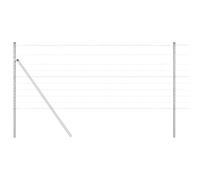 QJBSAVVA Ensemble de Clôture de Jardin avec 52 Poteaux en Acier Galvanisé 25 x 1 m, Barrière Grillagée Robuste pour Délimitation Extérieure, Cour et Terrasse