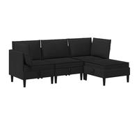 QJBSAVVA Ensemble de Meubles de Salon 4 Pièces, Canapé Modulable en Tissu Noir avec 2 Canapés d'angle, 1 Canapé Central et 1 Pouf, Canapé 4 Places Moderne pour Séjour et Bureau