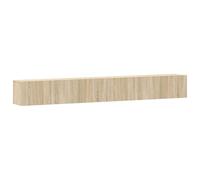 QJBSAVVA Ensemble de Meubles TV 3 Pièces en Bois d'Ingénierie, Meuble TV Mural Suspendu Design Moderne pour Salon, Buffet Bas avec Rangement Multimédia, Chêne Sonoma, 80x30x30 cm
