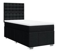 QJBSAVVA Ensemble Lit 90x200 cm avec Matelas et Tête de Lit Noir