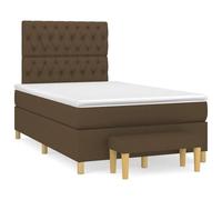QJBSAVVA Ensemble Lit Boxspring 120x190 avec Matelas et Banc Marron