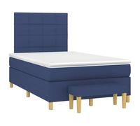 QJBSAVVA Ensemble Lit Boxspring 120x190 Bleu Matelas Surmatelas Banc
