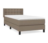 QJBSAVVA Ensemble Lit Boxspring 90x190 cm Matelas et Surmatelas Taupe
