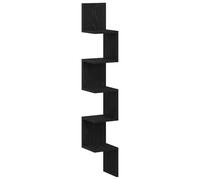 QJBSAVVA Étagère d'angle Moderne en Bois d'Ingénierie, Bibliothèque de Coin à 5 Niveaux pour Salon et Bureau, Colonne de Rangement Verticale, 20 x 20 x 127,5 cm, Chêne Noir