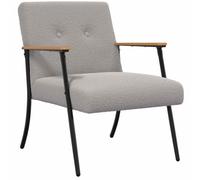 QJBSAVVA Fauteuil Bouclette Gris Clair, Fauteuil de Salon Moderne en Tissu Effet Laine Bou Chaise Design avec Pieds en Acier et Cadre en Bois pour Chambre, 59 x 75 x 78 cm