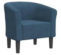 QJBSAVVA Fauteuil Cabriolet Bleu Foncé en Velours, Chaise d'Appoint Confortable pour Salon, Chambre et Bureau, Fauteuil Crapaud Rembourré avec Accoudoirs, 70 x 56 x 68 cm
