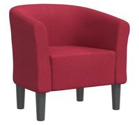 QJBSAVVA Fauteuil Cabriolet en Tissu Rouge Bordeaux, Chaise d'Appoint Confortable pour Salon, Chambre et Bureau, Fauteuil Club Moderne avec Accoudoirs, 70 x 56 x 68 cm