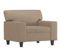 QJBSAVVA Fauteuil de relaxation moderne en cuir synthétique avec structure en métal, rembourré pour salon, chambre à coucher, 60 cm, marron cappuccino, charge maximale 110 kg