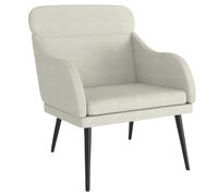 QJBSAVVA Fauteuil de Salon en Velours Crème 63x76x80 cm, Chaise de Relaxation Confortable avec Accoudoirs et Pieds en Métal, Siège Rembourré pour Chambre et Bureau