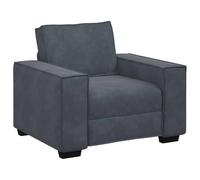QJBSAVVA Fauteuil de Salon en Velours Gris Foncé, Canapé Monoplace Ergonomique avec Accoudoirs Larges et Cadre Stable en Bois et Métal, pour Bureau et Chambre, 100 x 78 x 84 cm