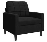 QJBSAVVA Fauteuil de Salon en Velours Noir, Chaise de Relax Rembourrée avec Pieds en Métal pour Chambre et Bureau, Fauteuil Cabriolet Confortable et Moderne, 77 x 77 x 80 cm
