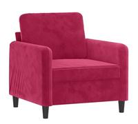 QJBSAVVA Fauteuil de Salon en Velours Rouge Bordeaux, Chaise Relax Rembourrée avec Cadre en Métal pour Salon, Chambre et Bureau, Fauteuil Individuel Moderne 78 x 77 x 80 cm