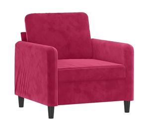 QJBSAVVA Fauteuil de Salon en Velours Rouge Bordeaux, Chaise Relax Rembourrée avec Cadre en Métal pour Salon, Chambre et Bureau, Fauteuil Individuel Moderne 78 x 77 x 80 cm