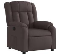 QJBSAVVA Fauteuil Inclinable Manuel de Relaxation, Fauteuil de Salon Rembourré en Tissu Respirant avec Repose-Pied et Poche Latérale, Inclinaison Max 135 Degrés, Marron Foncé