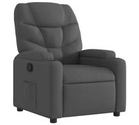 QJBSAVVA Fauteuil Inclinable Manuel en Tissu Gris Foncé, Chaise de Relaxation avec 2 Porte-Gobelets et Poche Latérale, Fauteuil de Salon Ergonomique pour Cinema et TV