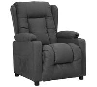 QJBSAVVA Fauteuil Inclinable Manuel en Tissu Gris Foncé, Fauteuil Relax de Salon avec 2 Porte-Gobelets, Dossier et Repose-Pieds Réglables pour Home Cinéma et Relaxation