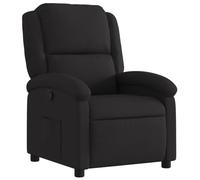 QJBSAVVA Fauteuil Inclinable Manuel en Tissu Noir, Fauteuil de Relaxation avec Repose-Pieds et Dossier Réglables, Chaise Confortable de Salon avec Poche Latérale pour Repos