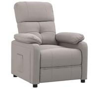 QJBSAVVA Fauteuil Inclinable Manuel en Tissu Taupe, Fauteuil Relax de Salon avec Dossier et Repose-Pieds Réglables sur 3 Positions, Chaise de Détente Ergonomique, Max 110kg