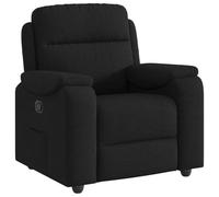 QJBSAVVA Fauteuil Inclinable Manuel Noir en Tissu, Fauteuil Relax de Salon avec Repose-Pieds et Poche Latérale, Chaise de Relaxation Ergonomique pour Séjour, 96x99x102 cm