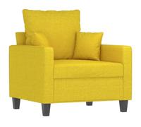 QJBSAVVA Fauteuil jaune clair 60 cm de largeur d'assise - Fauteuil rembourré moderne avec structure en métal et housse en tissu - Fauteuil de relaxation pour salon, chambre à coucher et coin lecture