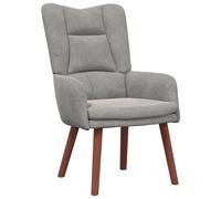 QJBSAVVA Fauteuil Relaxant Velours Gris Clair, Chaise Salon Moderne avec Pieds en Bois Massif, Fauteuil de Relaxation Confortable pour Chambre, Bureau et Séjour, 63 x 67 x 94 cm