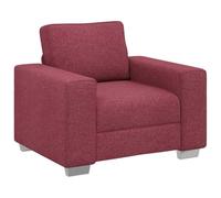 QJBSAVVA Fauteuil rouge vin 100 cm en tissu moderne rembourré avec larges accoudoirs Fauteuil simple pour salon Canapé en tissu Confortable Fauteuil de relaxation 1 place Max 110 kg