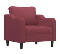 QJBSAVVA Fauteuil rouge vin 60 cm Largeur d'assise Fauteuil rembourré moderne avec structure en métal et housse en tissu Fauteuil de relaxation confortable avec accoudoirs et coussins de dossier pour