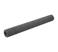 QJBSAVVA Grillage Hexagonal en Acier avec Revêtement PVC Gris 25 x 1,2 m Clôture de Jardin en Rouleau Maille 36 mm Fil 0,8 mm pour Volière Poulailler et Enclos Animaux