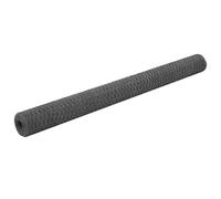 QJBSAVVA Grillage Hexagonal en Acier Revêtu de PVC 25x1,5 m, Rouleau de Grillage Triple Torsion Maille 36 mm Gris pour Clôture de Jardin, Enclos à Poules, Volières et Plantes