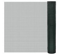 QJBSAVVA Grillage Métallique Vert 25 x 1 m, Rouleau de Grillage en Acier Galvanisé et Revêtement PVC, Maille Carrée 16x16 mm pour Clôture de Jardin, Poulailler et Enclos Animaux