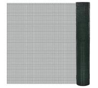 QJBSAVVA Grillage Métallique Vert 25x1 m, Grillage Soudé en Acier Galvanisé Revêtu de PVC, Maille Carrée 12x12 mm pour Clôture de Jardin, Volières, Poulailler et Enclos Animaux