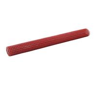 QJBSAVVA Grillage Soudé en Rouleau 25x1,5 m Rouge, Grillage en Acier Revêtu de PVC avec Maille Carrée 19x19 mm pour Clôture de Jardin, Enclos de Poulailler et Volière