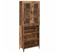 QJBSAVVA Haut Armoire Bois Ancien 69,5 x 34 x 180 cm Buffet Mural Suspendu en Bois d'Ingénierie avec Porte et Étagères pour Salon Cuisine et Bureau