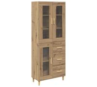 QJBSAVVA Haut Armoire de Salon avec Tiroirs Buffet Moderne en Bois d'Ingénierie pour Salle à Manger Coloris Chêne Artisanal Bibliothèque 69,5 x 34 x 180 cm