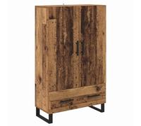 QJBSAVVA Haut Armoire Salon en Bois d'Ingénierie Bois Ancien 69,5x30x115 cm, Meuble de Rangement Moderne avec 2 Portes et Tiroir, Bibliothèque Chic pour Bureau et Entrée
