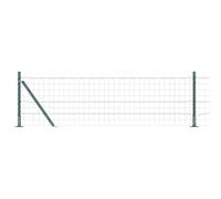 QJBSAVVA Kit Clôture de Jardin avec Poteaux et Accessoires, Grillage Euro Vert en Acier et PVC 0,6 x 25 m, Barrière Métallique pour Délimitation Extérieure de Terrasse