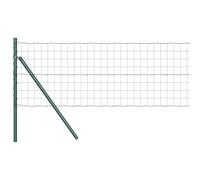 QJBSAVVA Kit Clôture de Jardin avec Poteaux, Grillage en Rouleau Vert 0,6 x 10 m en Acier et PVC, Barrière de Délimitation Extérieure pour Jardin et Terrasse avec Accessoires