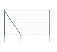 QJBSAVVA Kit Clôture de Jardin Complet 1,6 x 10 m, Grillage Euro Vert en Acier et PVC avec Poteaux et Accessoires, Barrière de Délimitation pour Terrasse et Extérieur