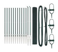 QJBSAVVA Kit Clôture de Jardin en Acier et PVC avec 26 Poteaux, Grillage Extérieur pour Délimitation de Terrasse et Cour, Barrière Durable, Vert, 2500 x 3,2 x 120 cm