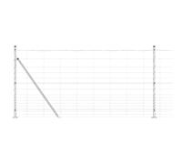 QJBSAVVA Kit Clôture de Jardin en Acier Galvanisé 25 x 1,2 m avec 52 Piquets de Fixation, Barrière Métallique Grillagée Moderne pour Délimitation Extérieure et Terrasse